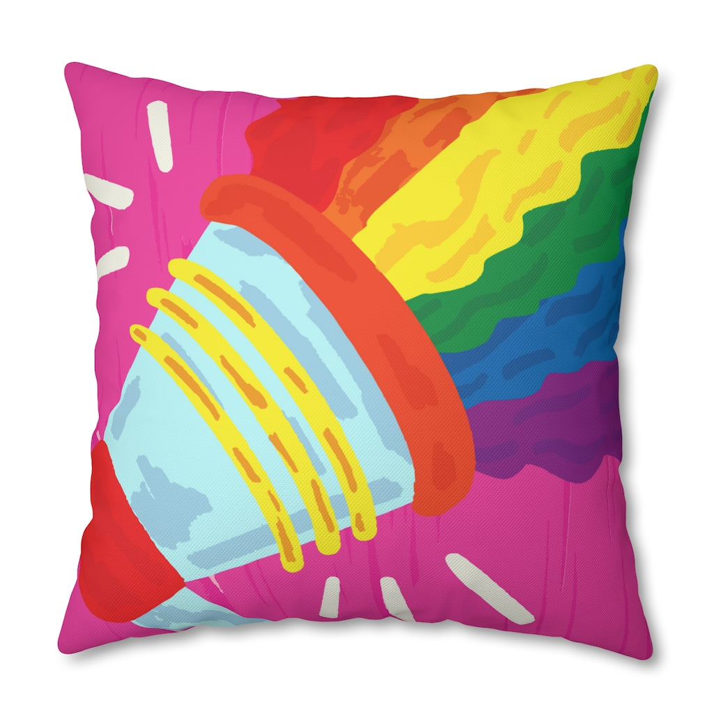 Megaphone Joy Pillow Case - Throw Pillow Cover - Grandmillennial Style