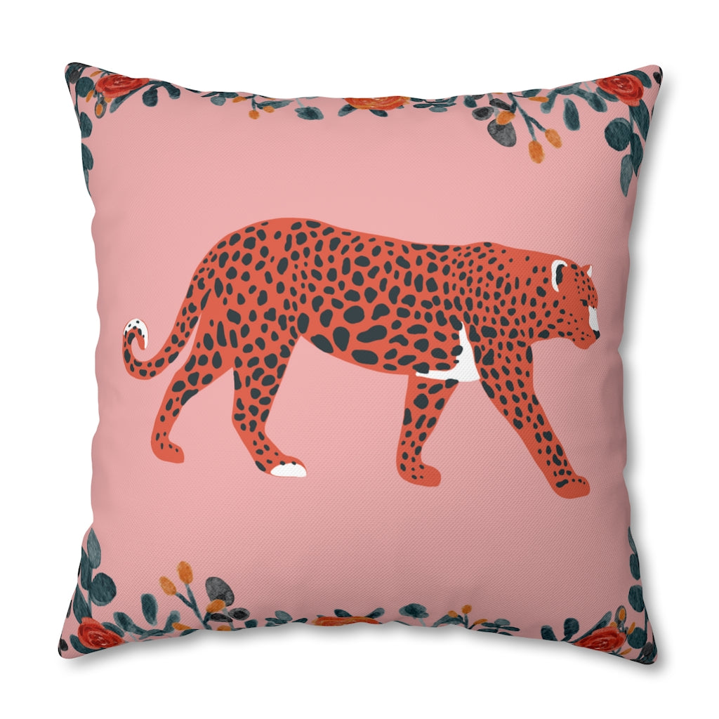 Pink Leopard Pillow Case - Throw Pillow Cover - Grandmillennial Style