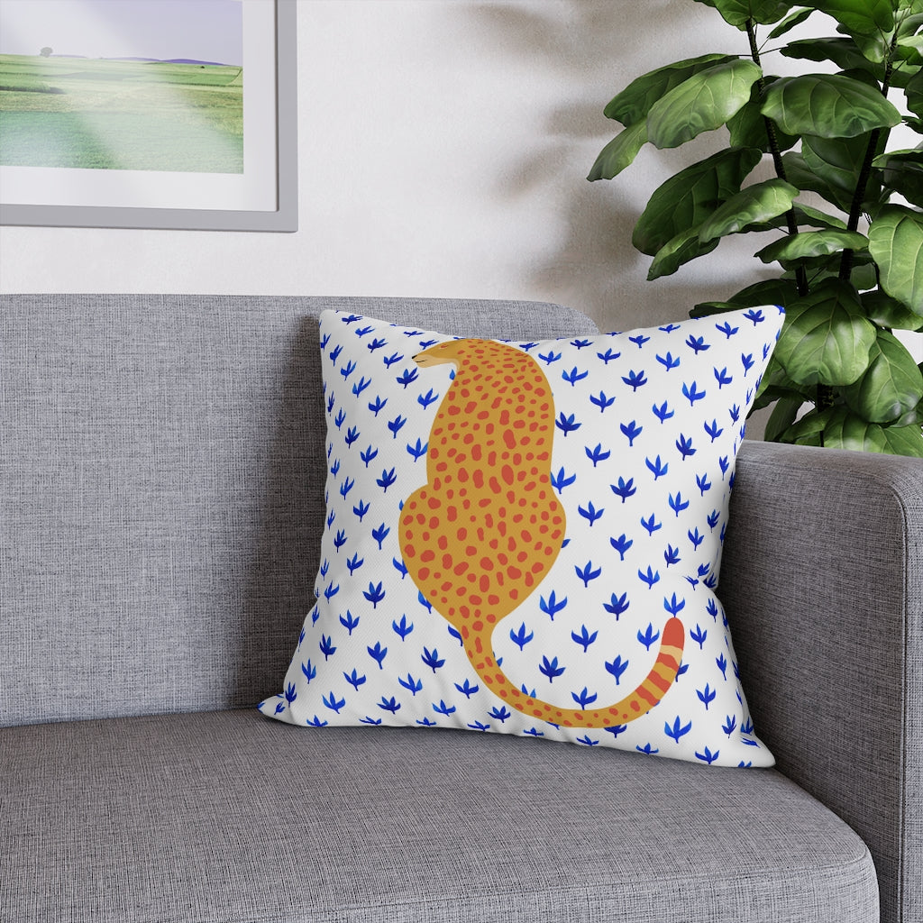 Orange Cheetah Pillow Case - Throw Pillow Cover - Grandmillennial Style