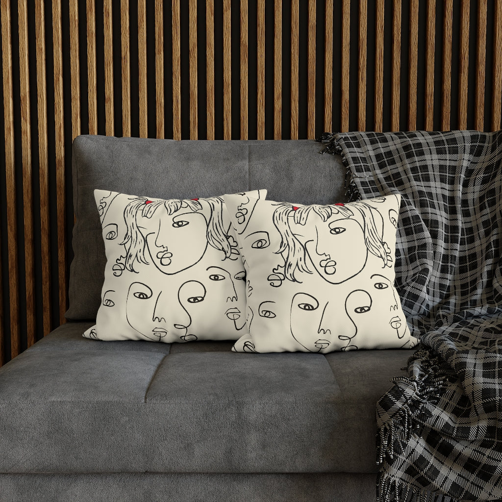 Picasso Girl Pillow Case - Throw Pillow Cover - Grandmillennial Style