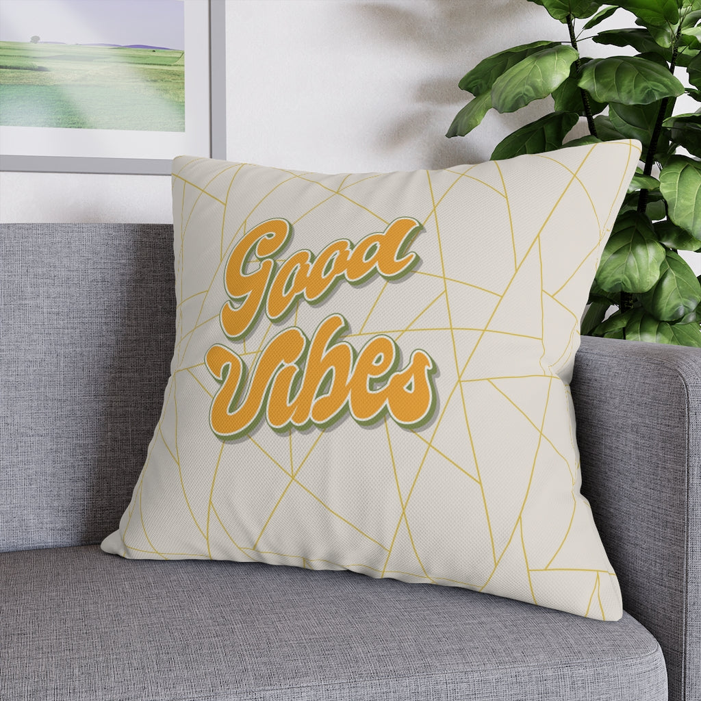 Good Vibes Pillow Case - Throw Pillow Cover - Grandmillennial Style