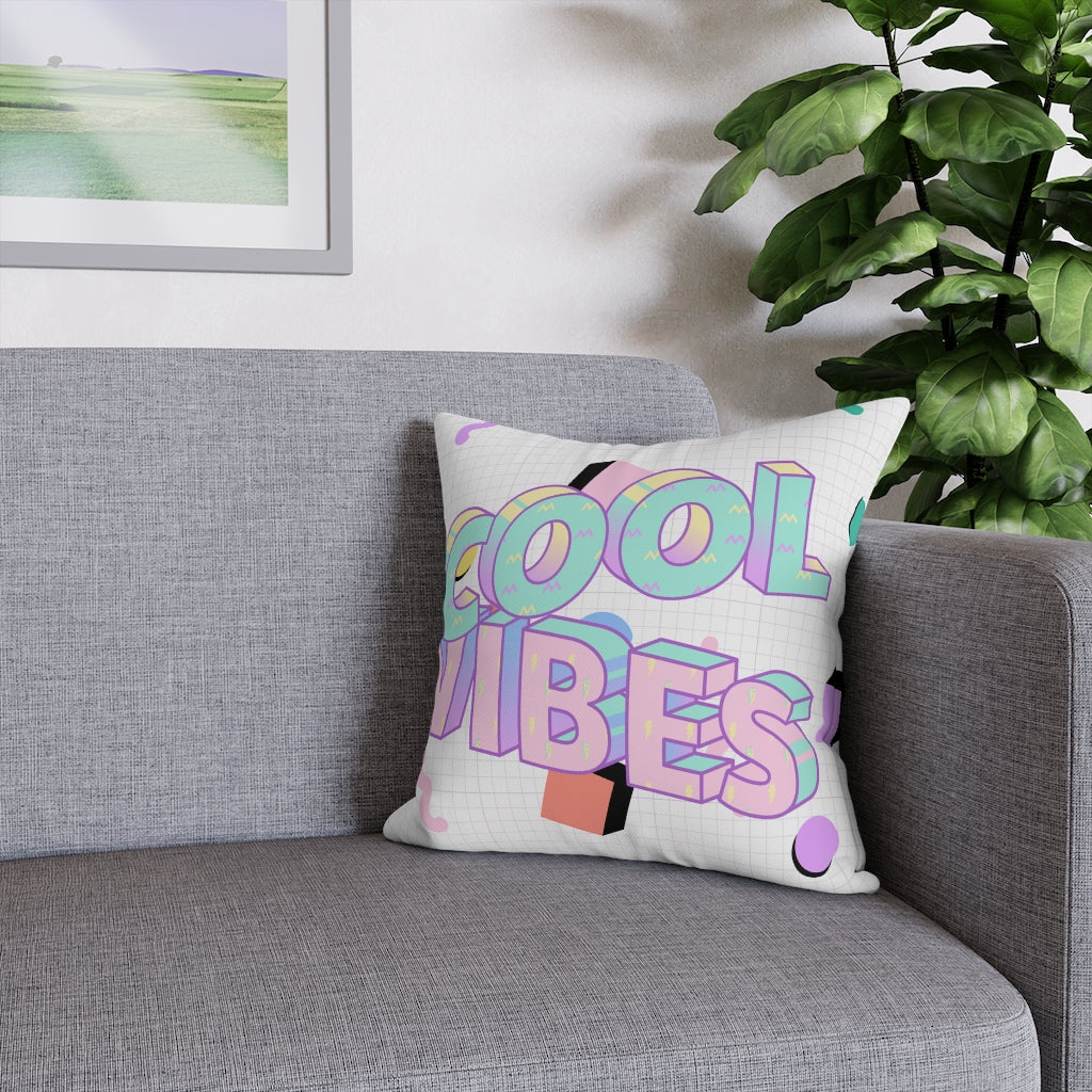 Cool Vibes Pillow Case - Throw Pillow Cover - Grandmillennial Style