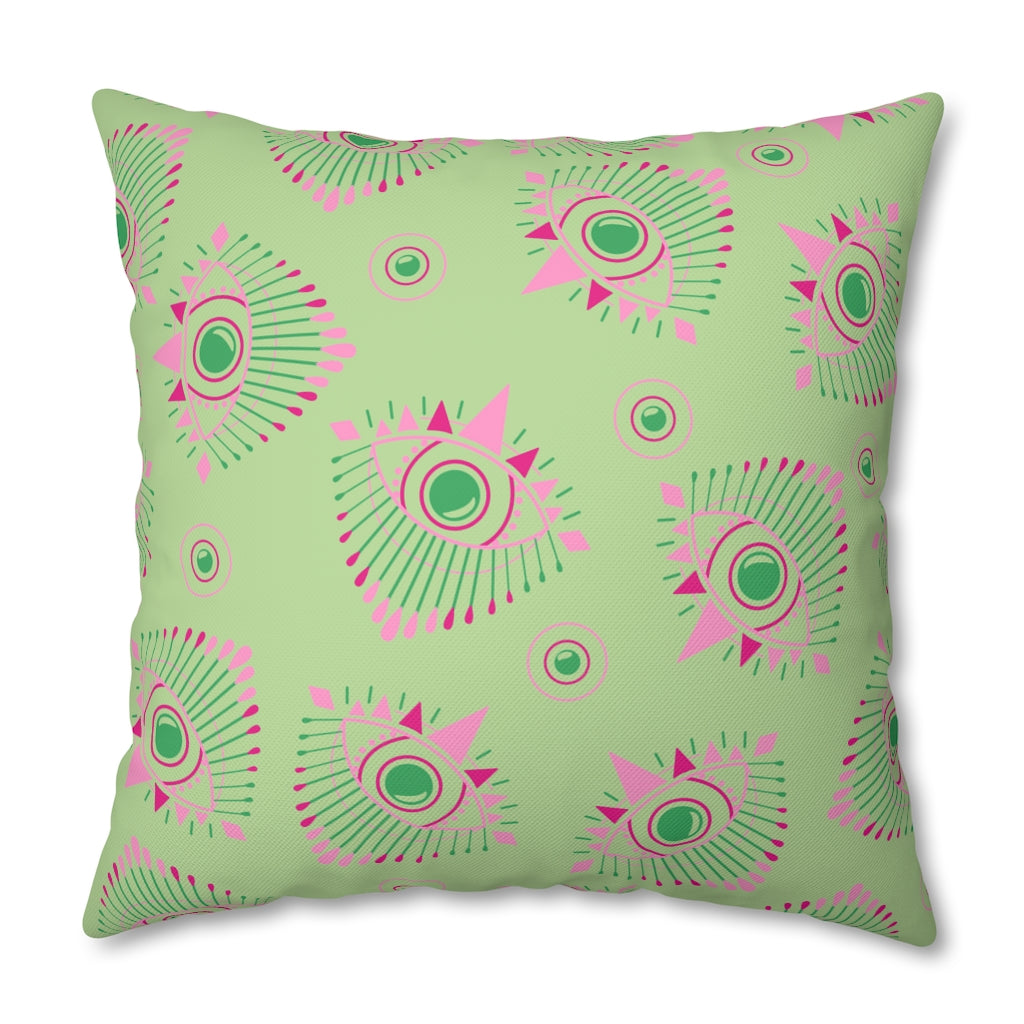 Henna Eyes Green Pillow Case - Throw Pillow Cover - Grandmillennial Style