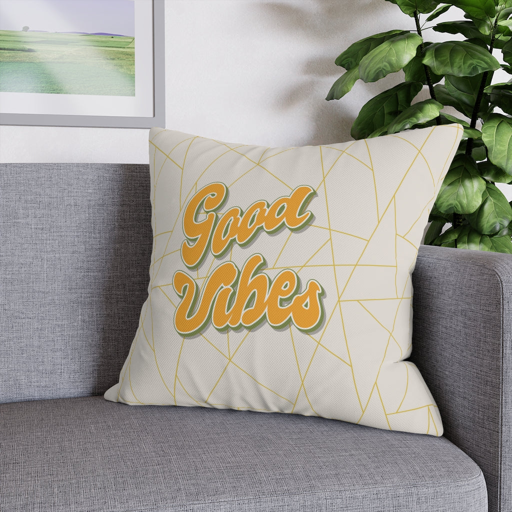 Good Vibes Pillow Case - Throw Pillow Cover - Grandmillennial Style