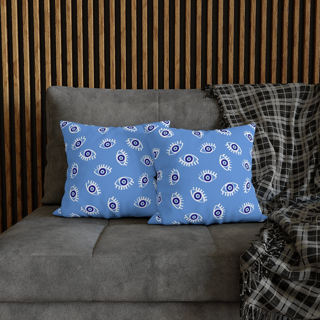 Blue Eyes Pillow Case - Throw Pillow Cover - Grandmillennial Style