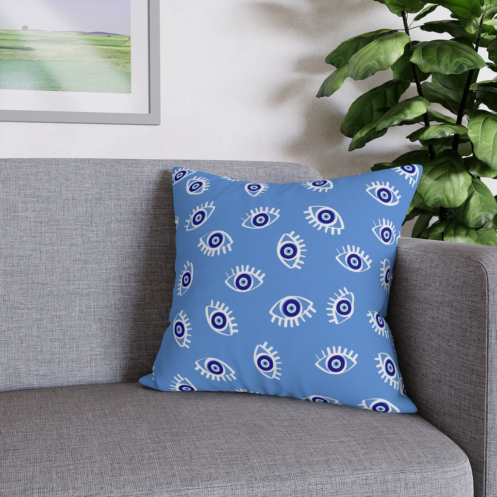 Blue Eyes Pillow Case - Throw Pillow Cover - Grandmillennial Style