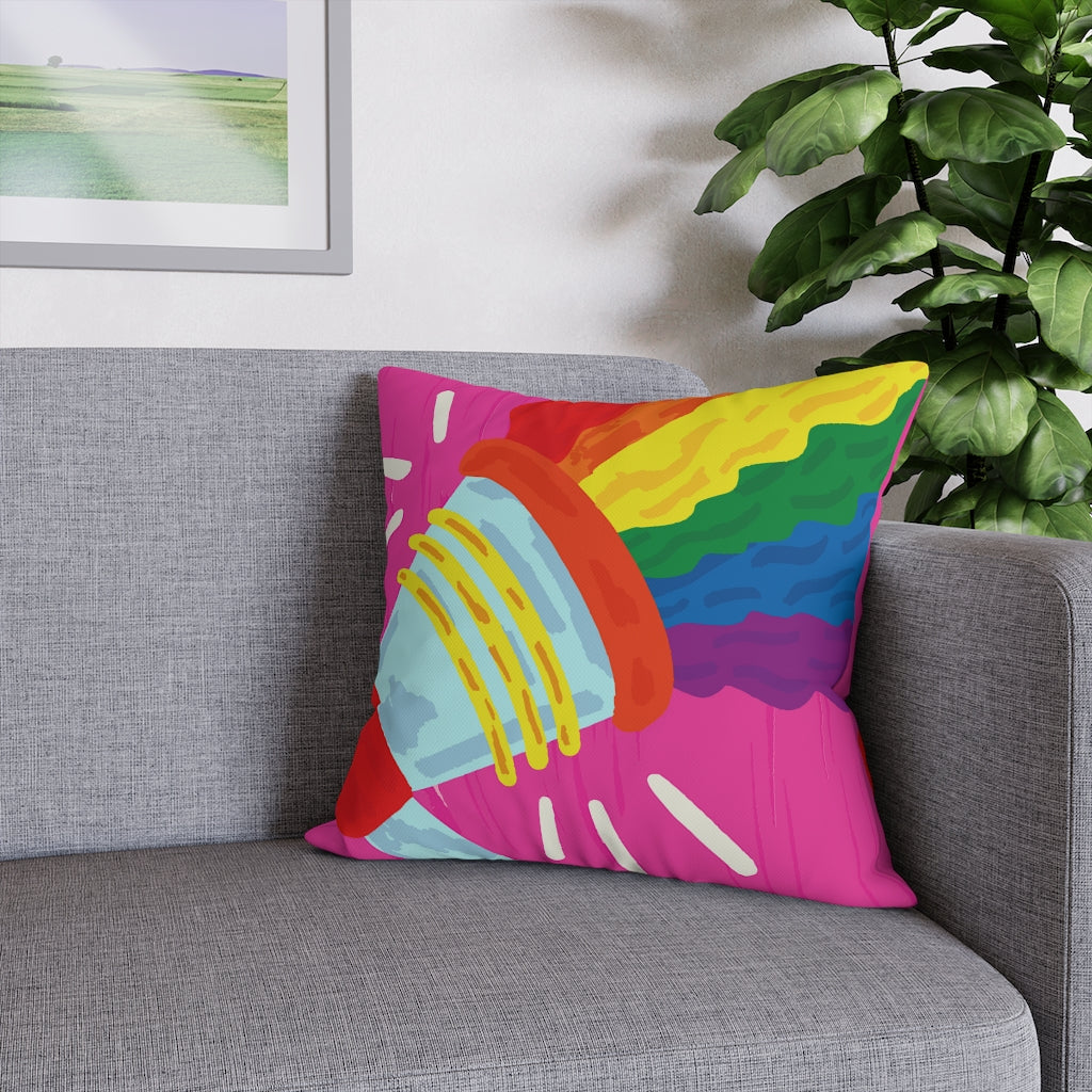 Megaphone Joy Pillow Case - Throw Pillow Cover - Grandmillennial Style