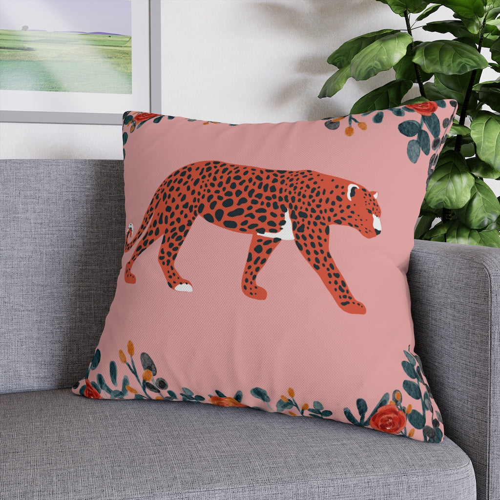 Pink Leopard Pillow Case - Throw Pillow Cover - Grandmillennial Style