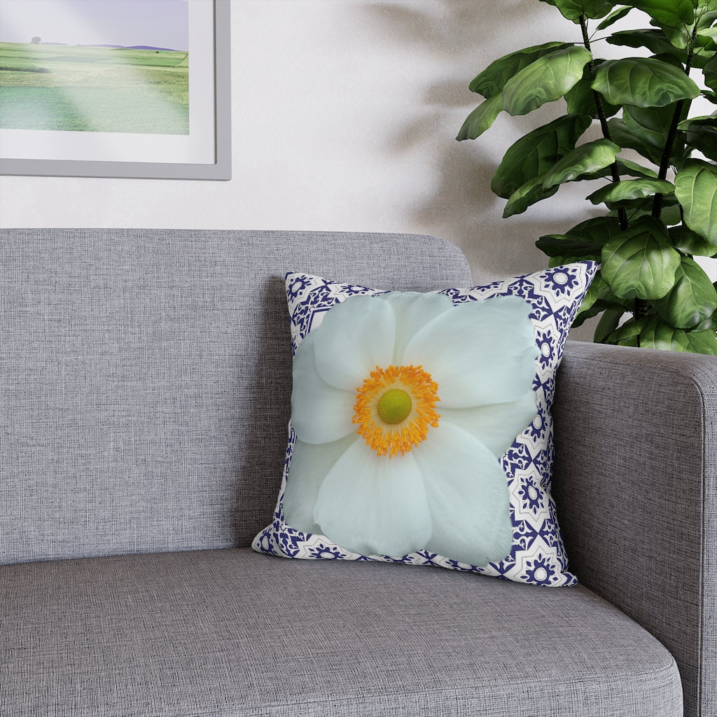 Japanese Anemone Pillow Case - Throw Pillow Cover - Grandmillennial Style