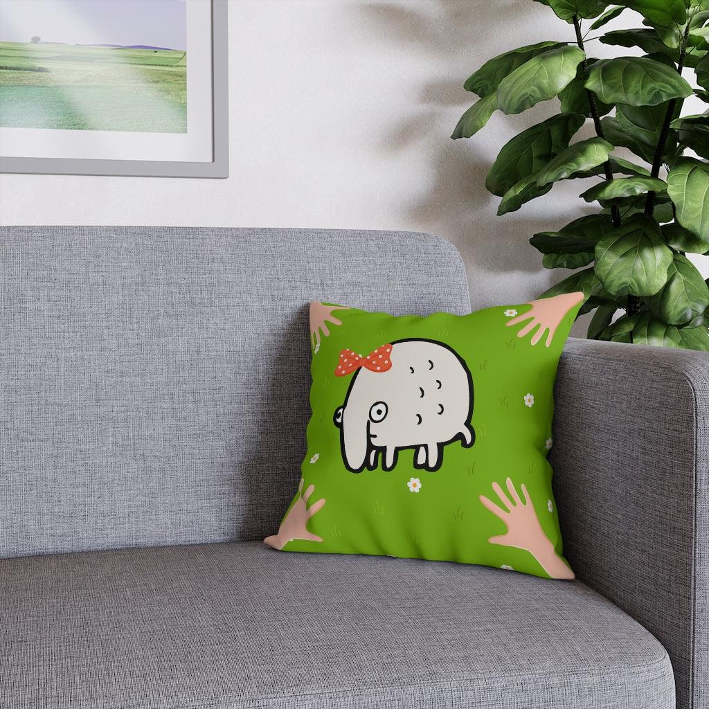 Cute Monster Pillow Case - Throw Pillow Cover - Grandmillennial Style