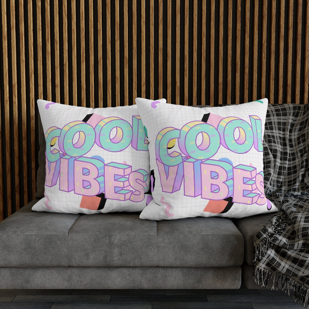 Cool Vibes Pillow Case - Throw Pillow Cover - Grandmillennial Style