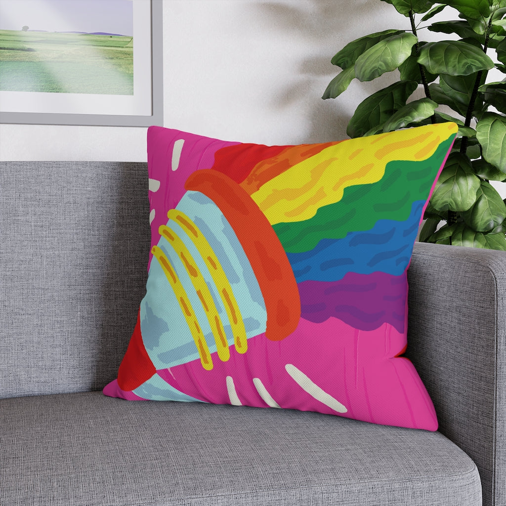 Megaphone Joy Pillow Case - Throw Pillow Cover - Grandmillennial Style