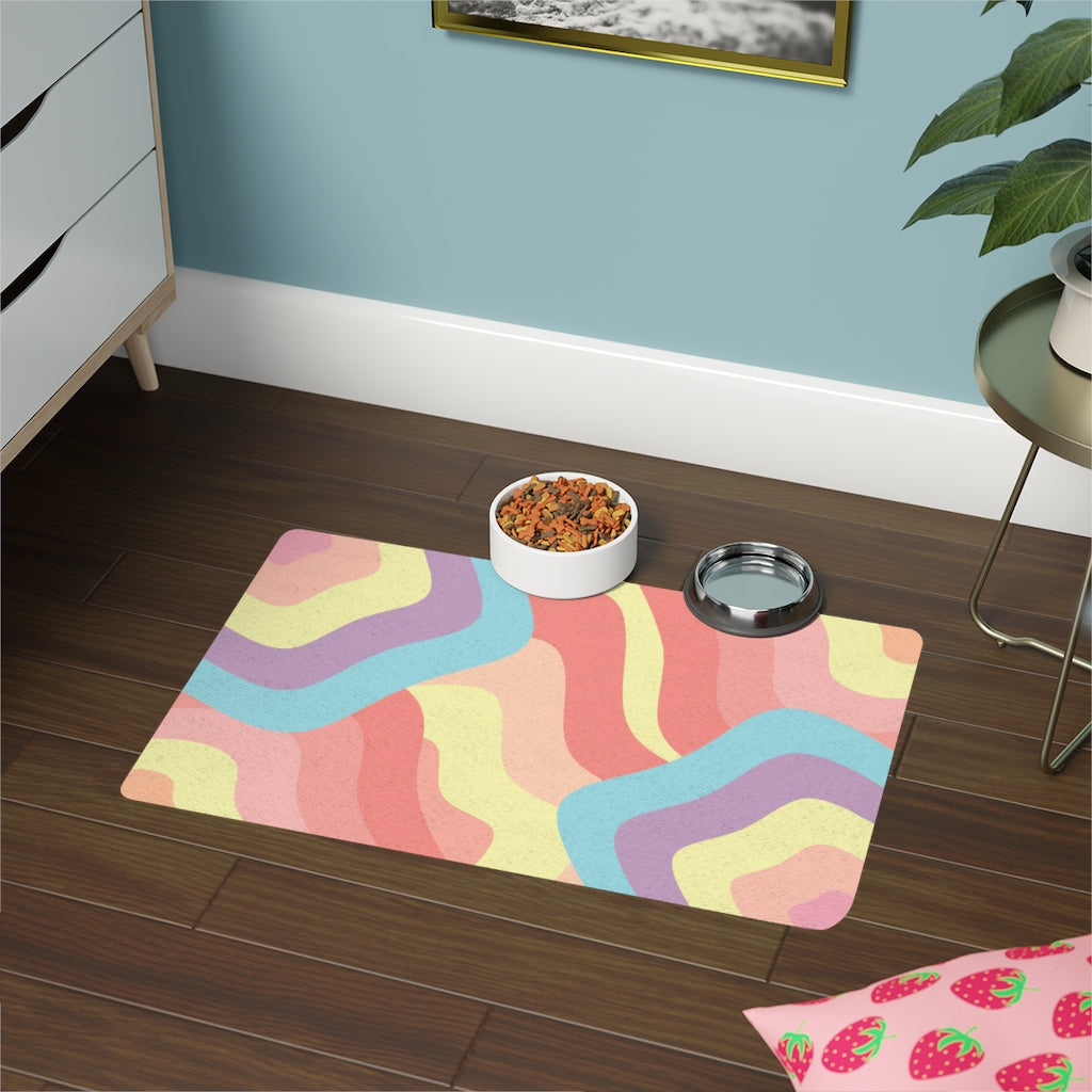 Pastel Swirls Pet Food Mat