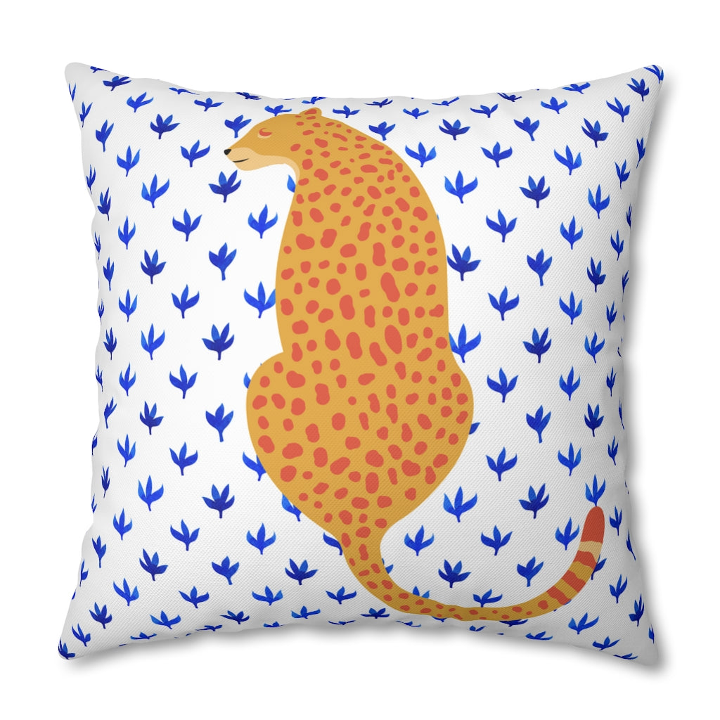 Orange Cheetah Pillow Case - Throw Pillow Cover - Grandmillennial Style