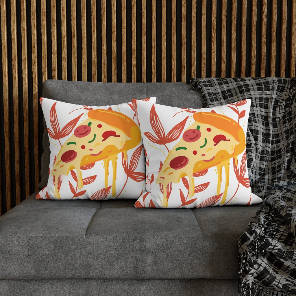 Slice of Pizza Pillow Case - Throw Pillow Cover - Grandmillennial Style