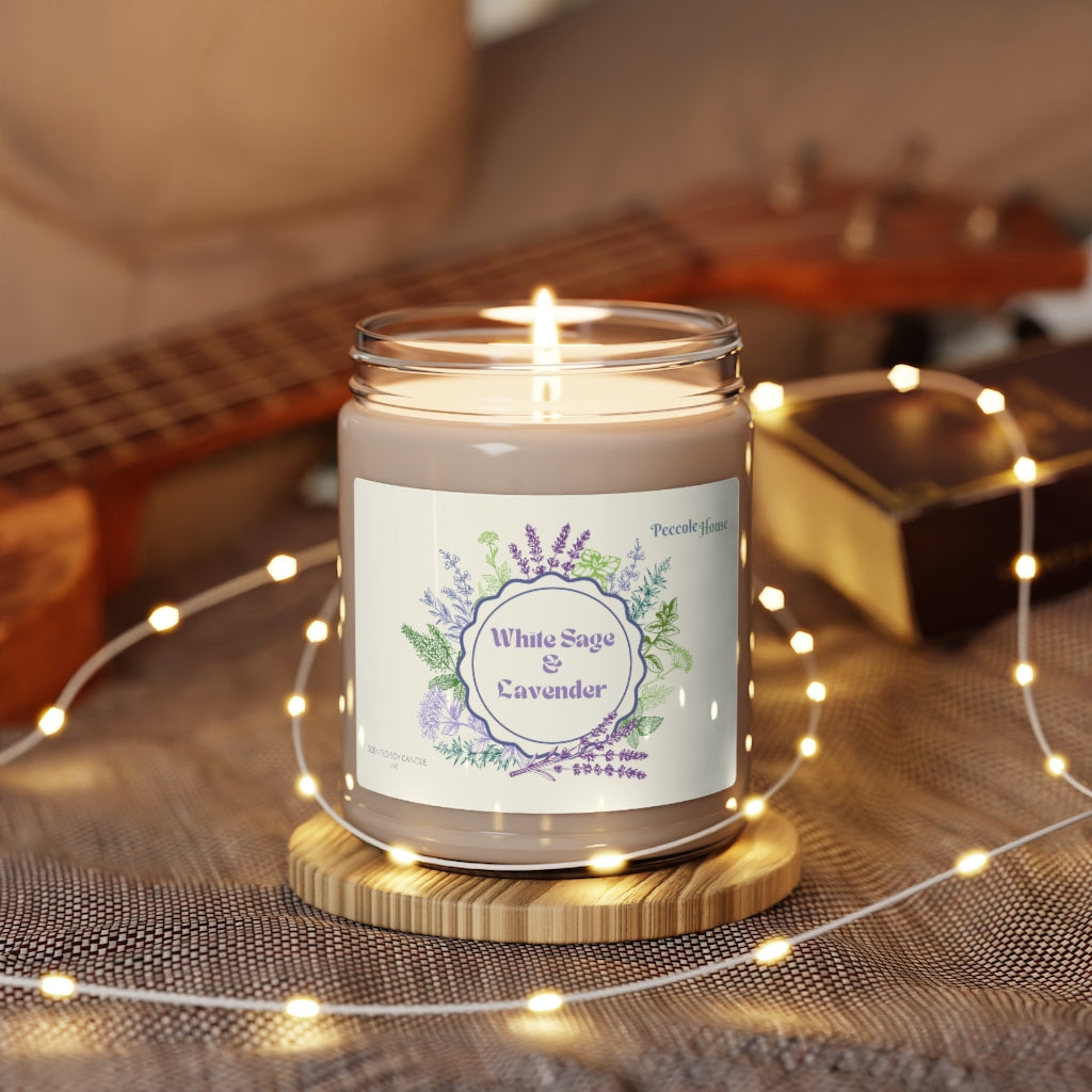 White Sage & Lavender Scented Soy Candle