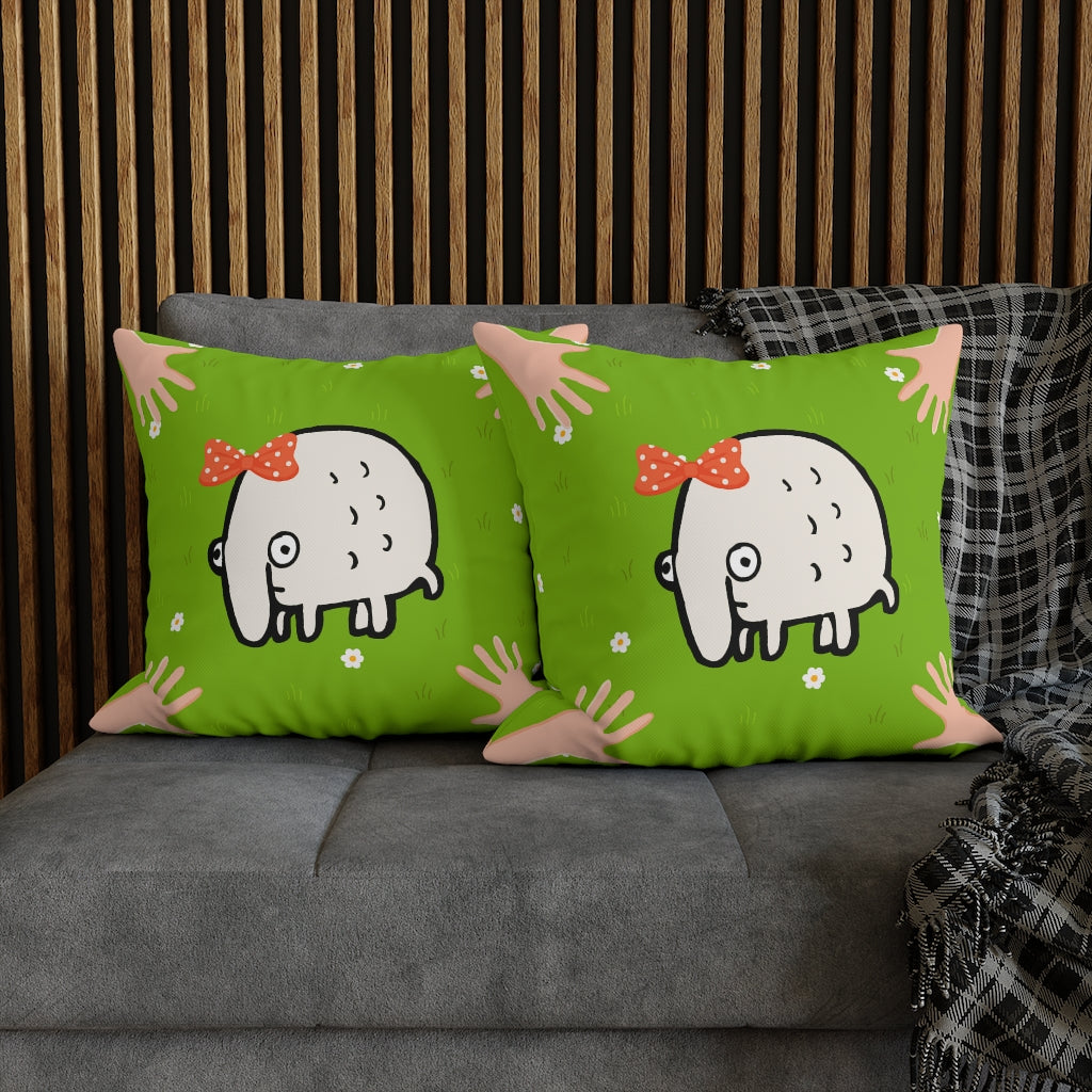 Cute Monster Pillow Case - Throw Pillow Cover - Grandmillennial Style