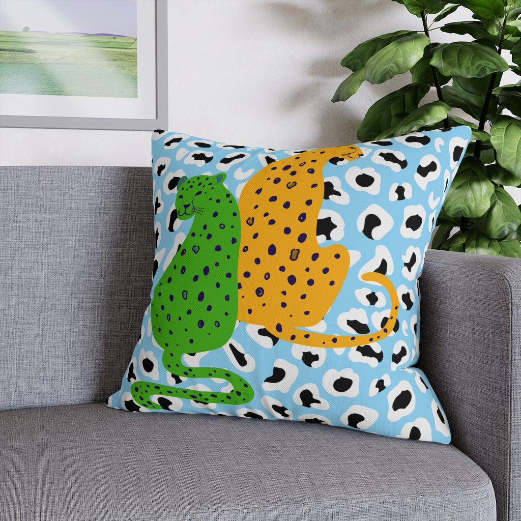 Cheetah Couple Pillow Case - Throw Pillow Cover - Grandmillennial Style