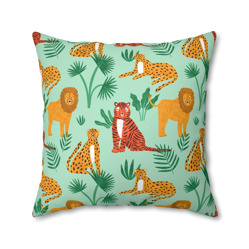 Jungle Meeting Pillow Case - Throw Pillow Cover - Grandmillennial Style