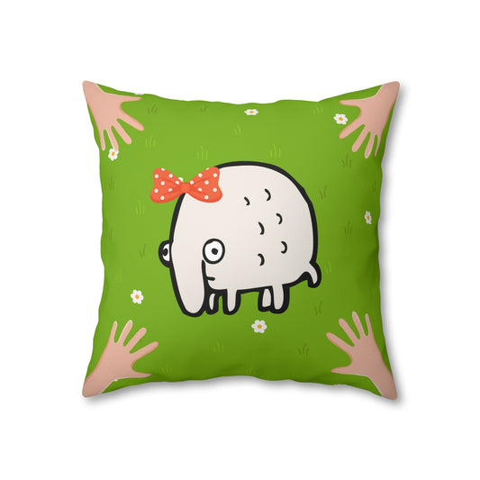 Cute Monster Pillow Case - Throw Pillow Cover - Grandmillennial Style