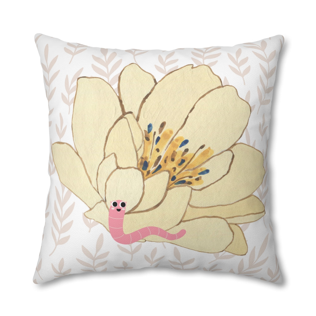 Earthworm Pillow Case - Throw Pillow Cover - Grandmillennial Style