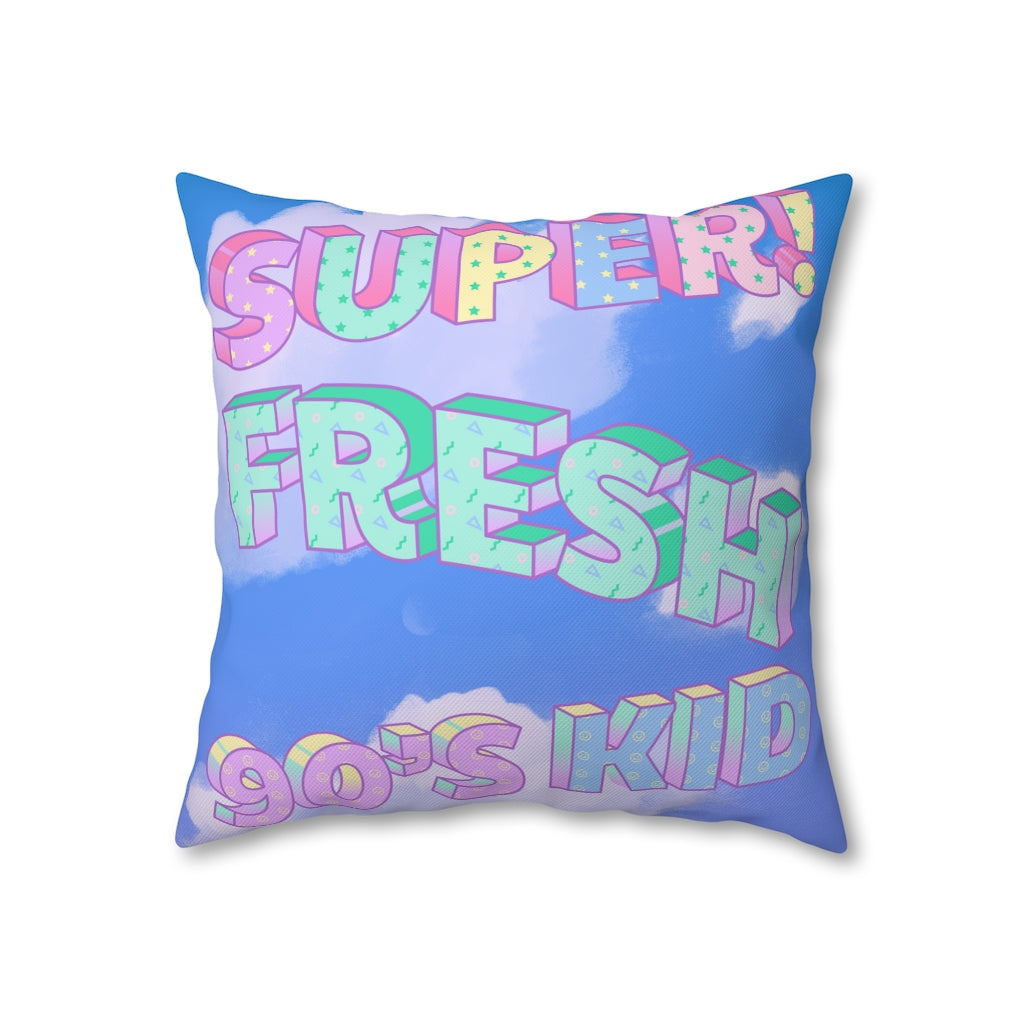 Super Fresh 90s Kid Pillow Case - Throw Pillow Cover - Grandmillennial Style