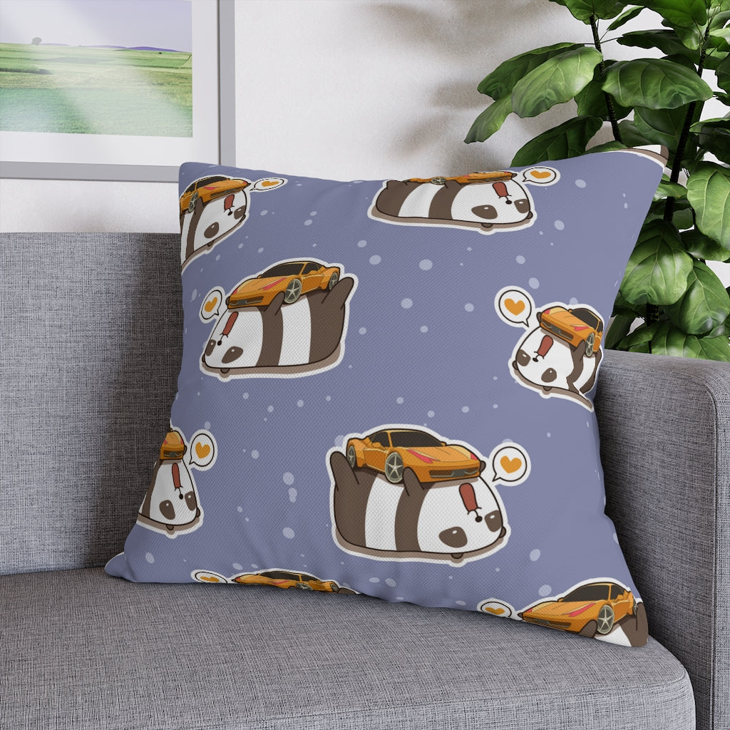 Panda Loves Car Pillow Case - Throw Pillow Cover - Grandmillennial Style