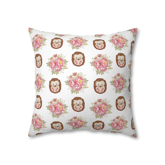 Hedgehog Pillow Case - Throw Pillow Cover - Grandmillennial Style