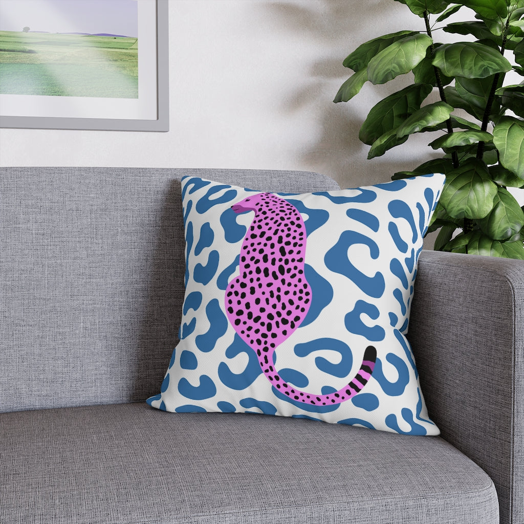 Pink Cheetah Pillow Case - Throw Pillow Cover - Grandmillennial Style