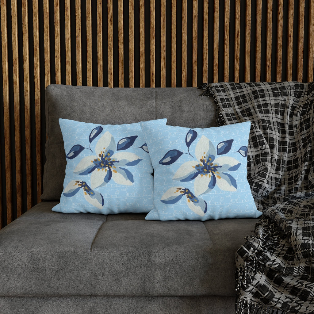 Friends in Blue Pillow Case - Throw Pillow Cover - Grandmillennial Style