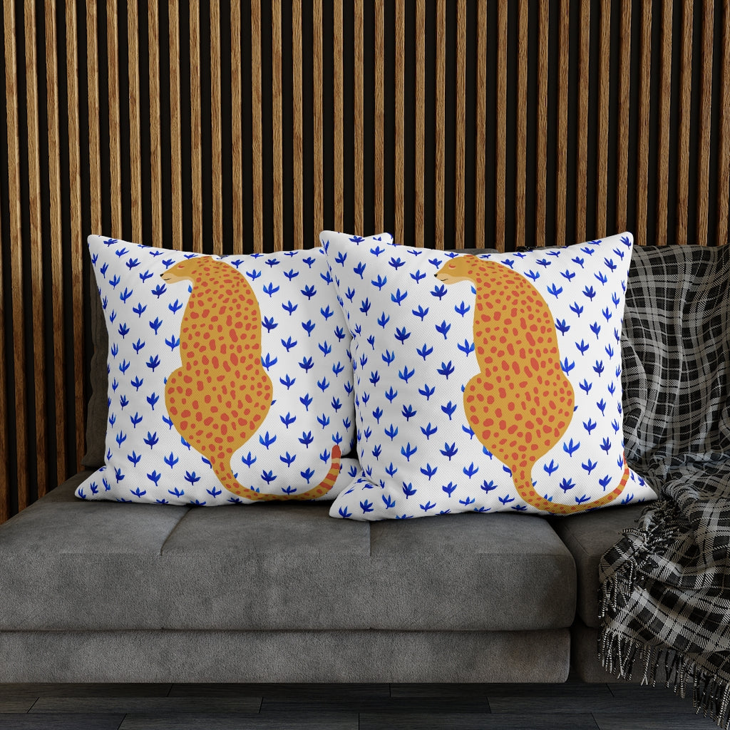 Orange Cheetah Pillow Case - Throw Pillow Cover - Grandmillennial Style