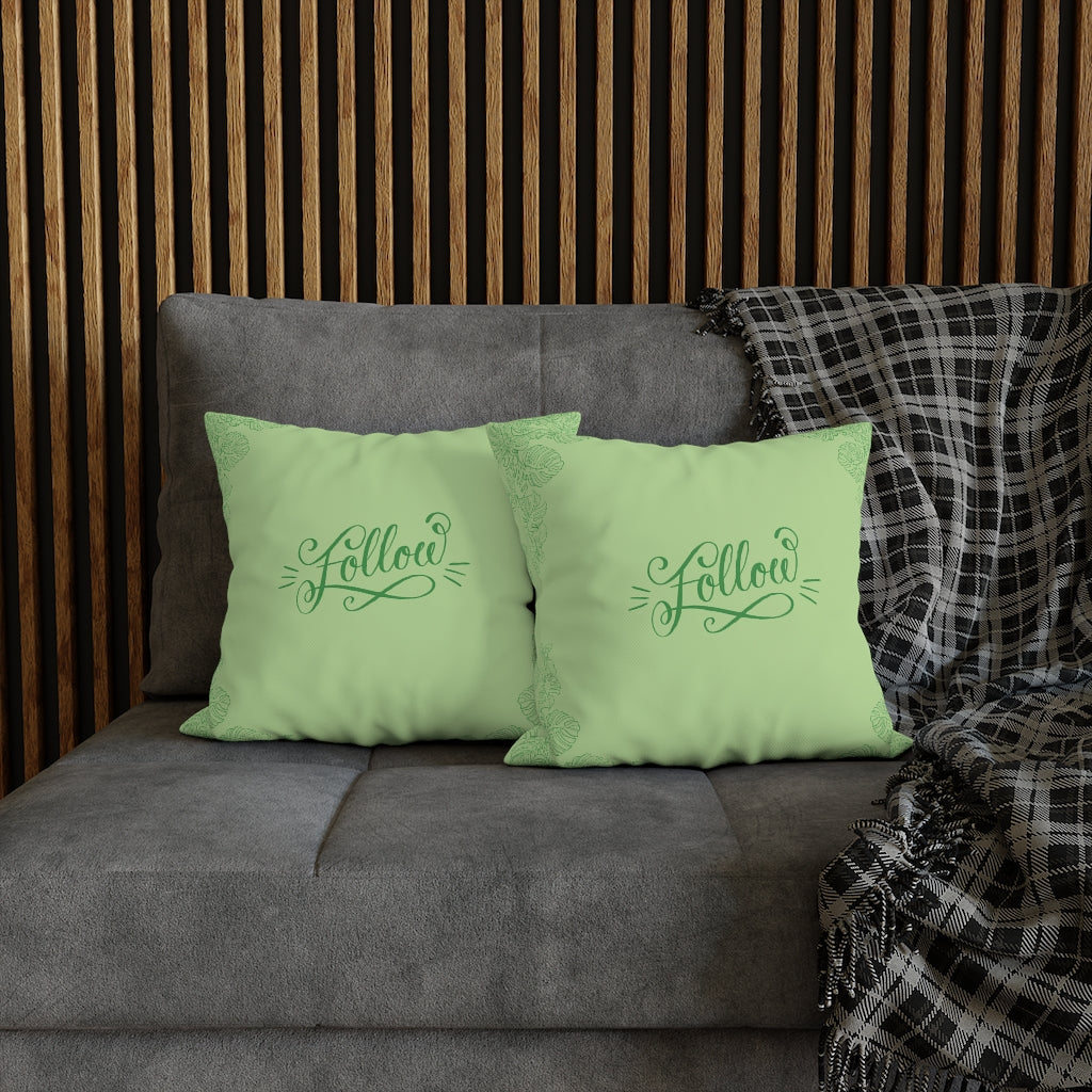 Follow Pillow Case - Throw Pillow Cover - Grandmillennial Style