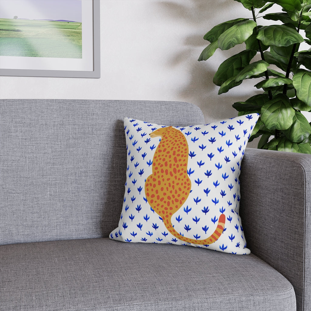 Orange Cheetah Pillow Case - Throw Pillow Cover - Grandmillennial Style