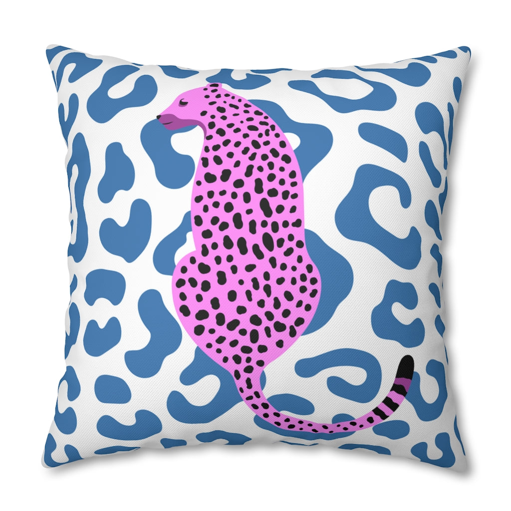 Pink Cheetah Pillow Case - Throw Pillow Cover - Grandmillennial Style