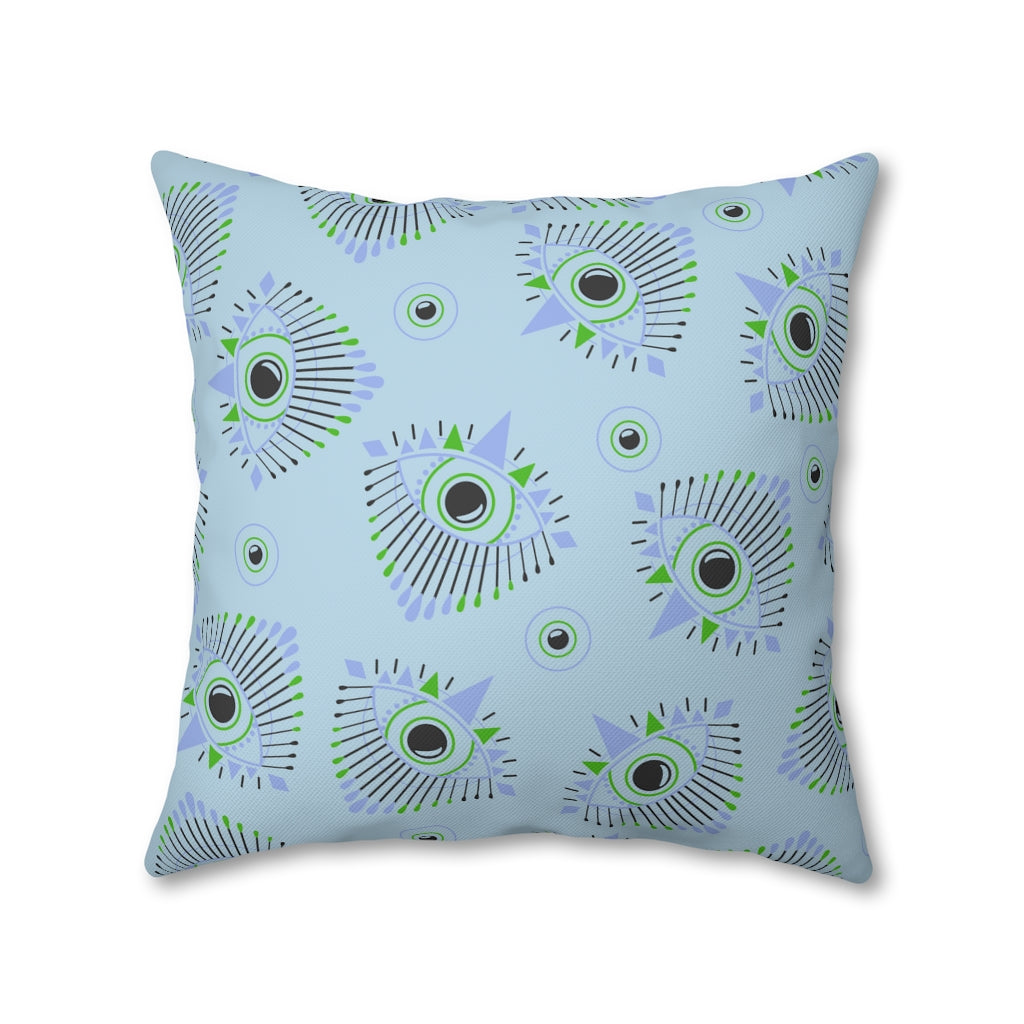 Henna Eyes Blue Pillow Case - Throw Pillow Cover - Grandmillennial Style