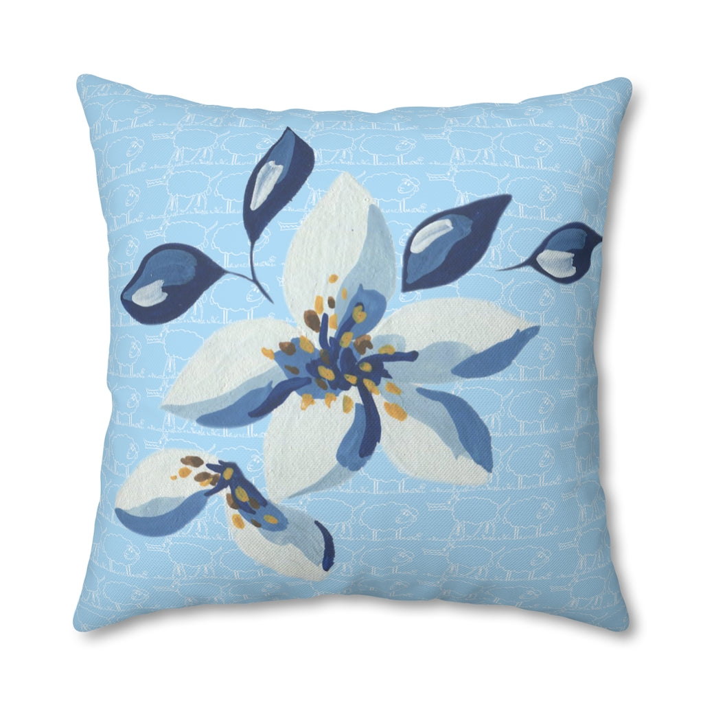 Friends in Blue Pillow Case - Throw Pillow Cover - Grandmillennial Style