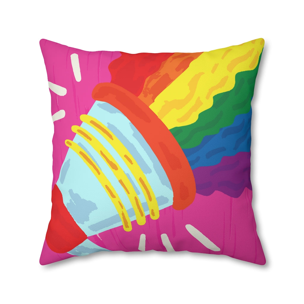 Megaphone Joy Pillow Case - Throw Pillow Cover - Grandmillennial Style