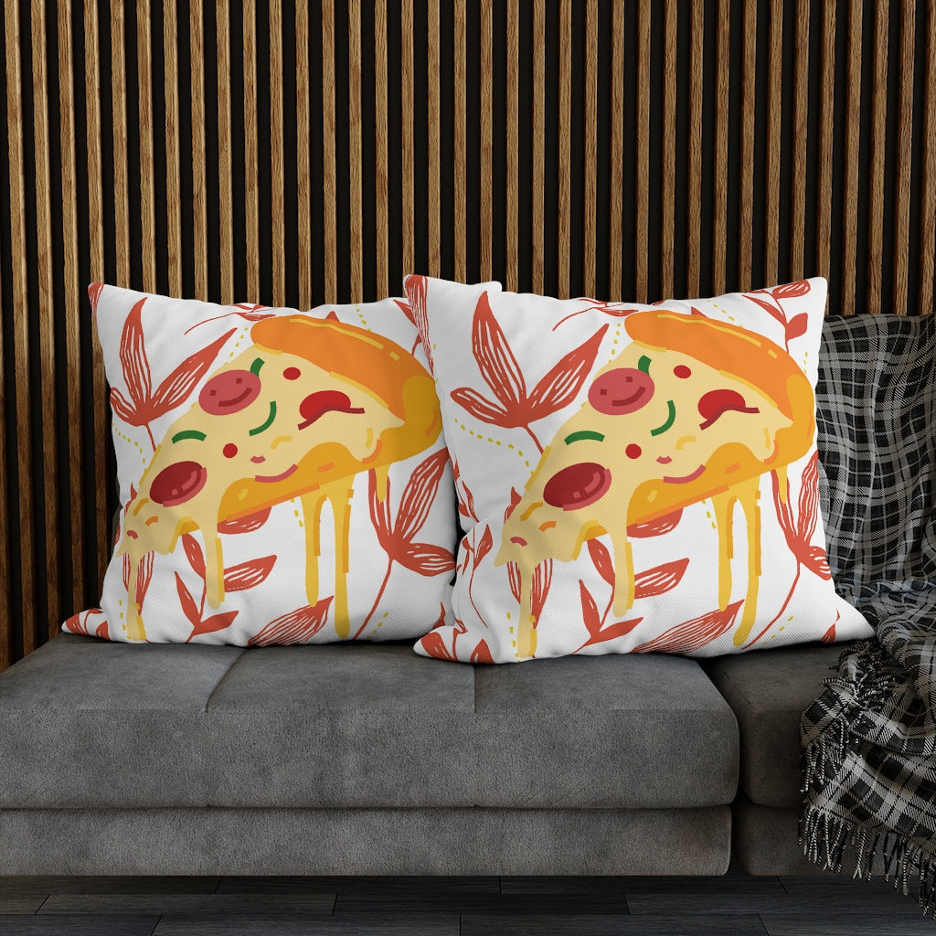 Slice of Pizza Pillow Case - Throw Pillow Cover - Grandmillennial Style