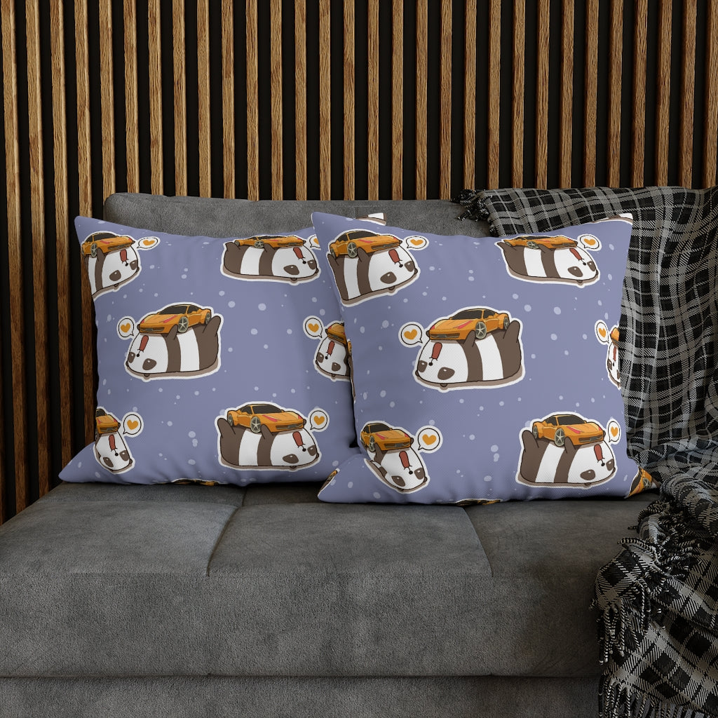 Panda Loves Car Pillow Case - Throw Pillow Cover - Grandmillennial Style