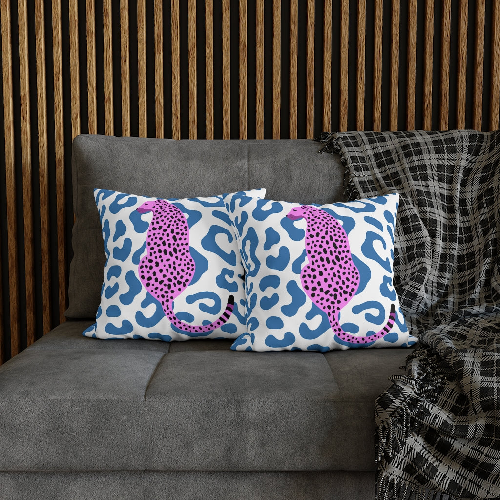 Pink Cheetah Pillow Case - Throw Pillow Cover - Grandmillennial Style