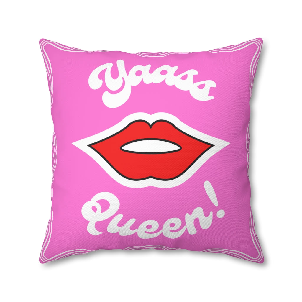 Yaass Queen Pillow Case - Throw Pillow Cover - Grandmillennial Style