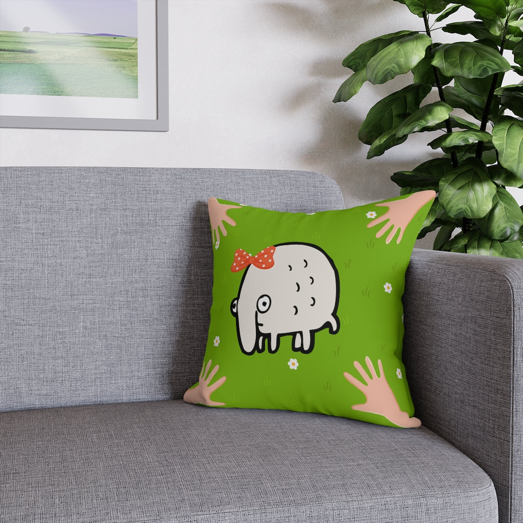 Cute Monster Pillow Case - Throw Pillow Cover - Grandmillennial Style