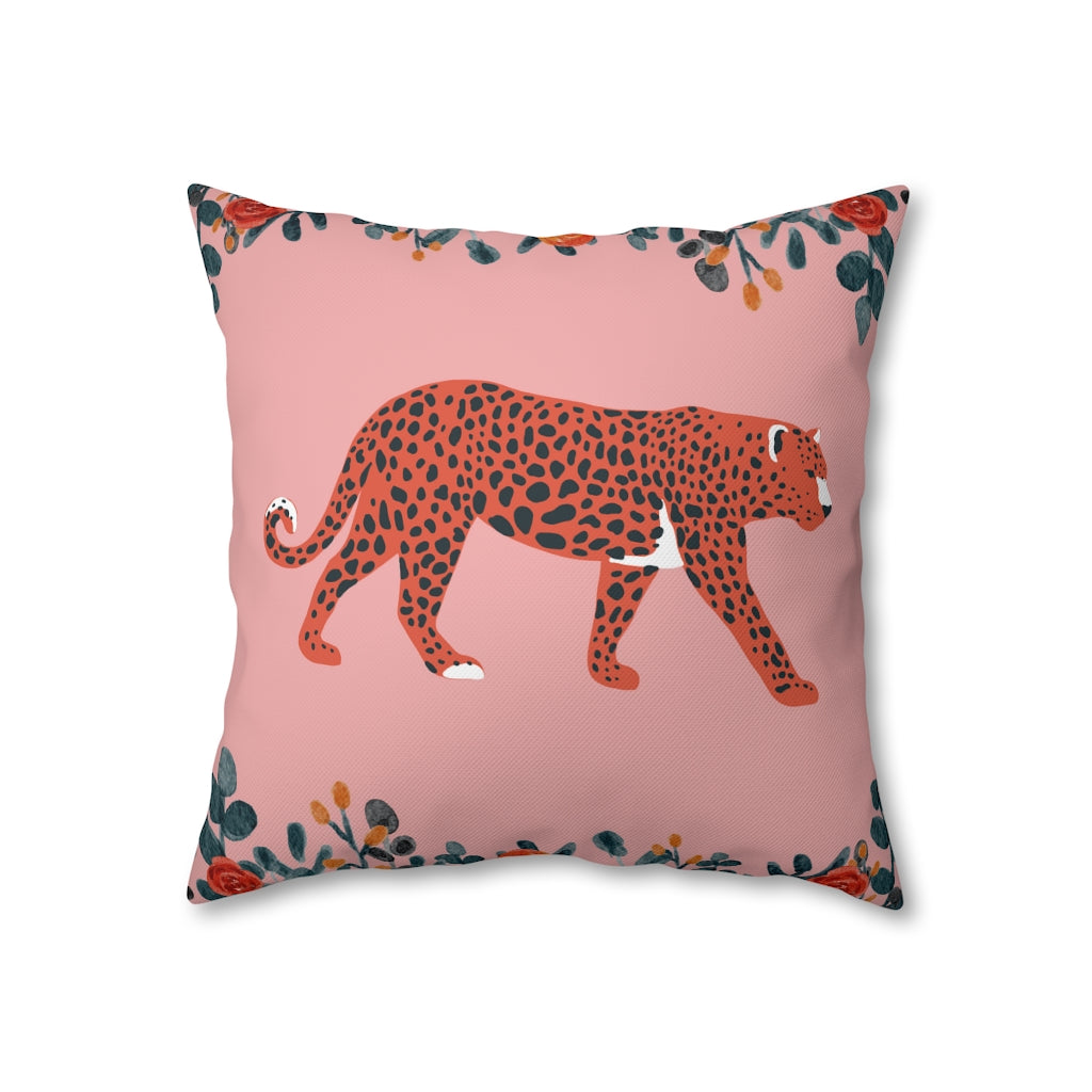 Pink Leopard Pillow Case - Throw Pillow Cover - Grandmillennial Style