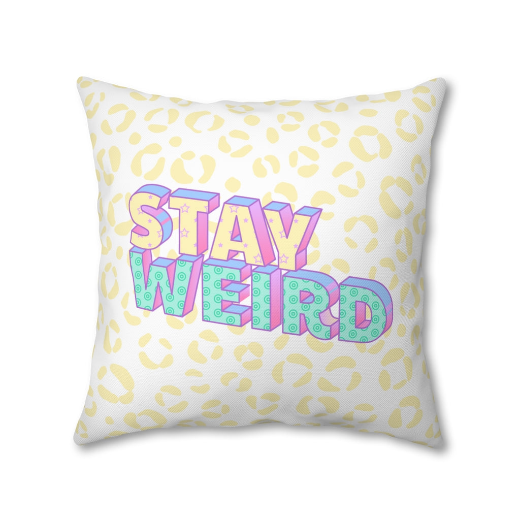 Stay Weird Pillow Case - Throw Pillow Cover - Grandmillennial Style