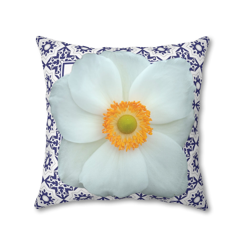 Japanese Anemone Pillow Case - Throw Pillow Cover - Grandmillennial Style