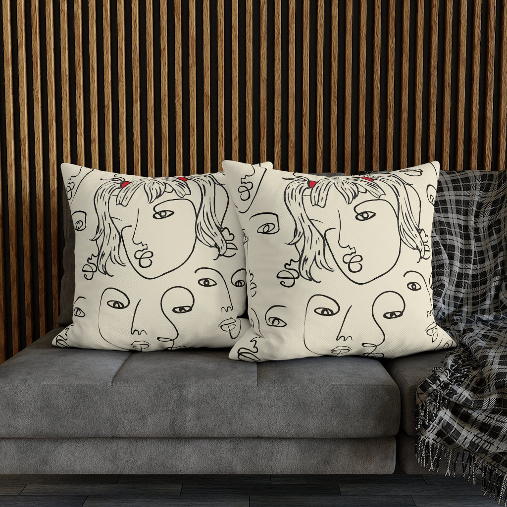 Picasso Girl Pillow Case - Throw Pillow Cover - Grandmillennial Style