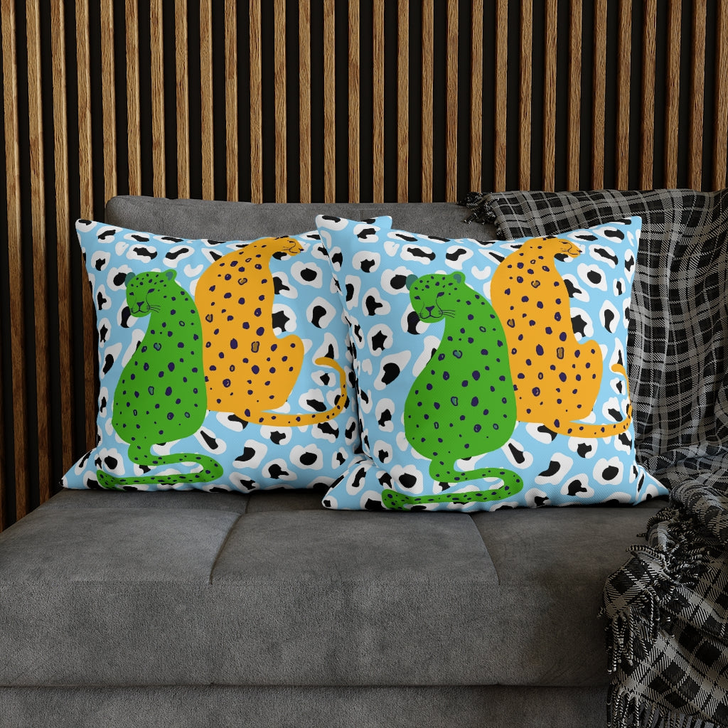 Cheetah Couple Pillow Case - Throw Pillow Cover - Grandmillennial Style