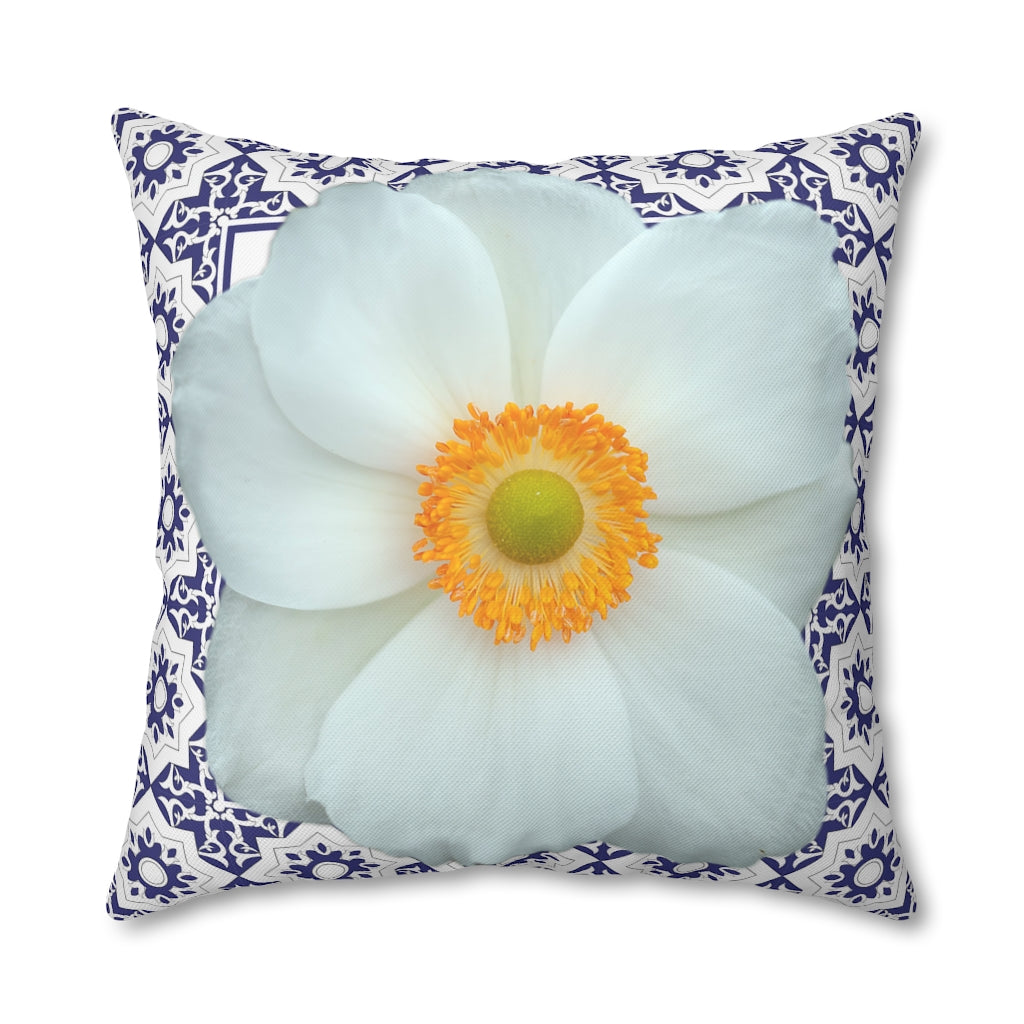 Japanese Anemone Pillow Case - Throw Pillow Cover - Grandmillennial Style