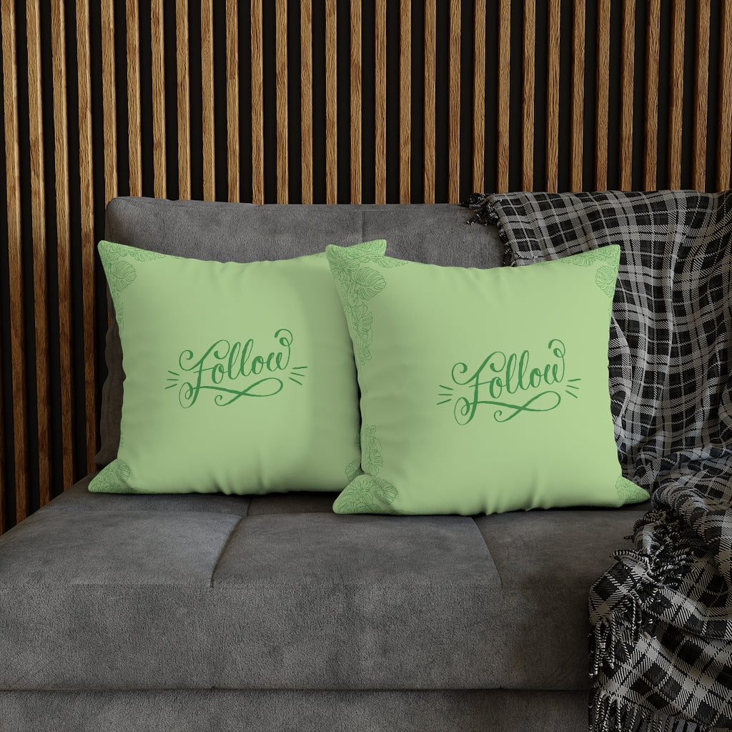 Follow Pillow Case - Throw Pillow Cover - Grandmillennial Style