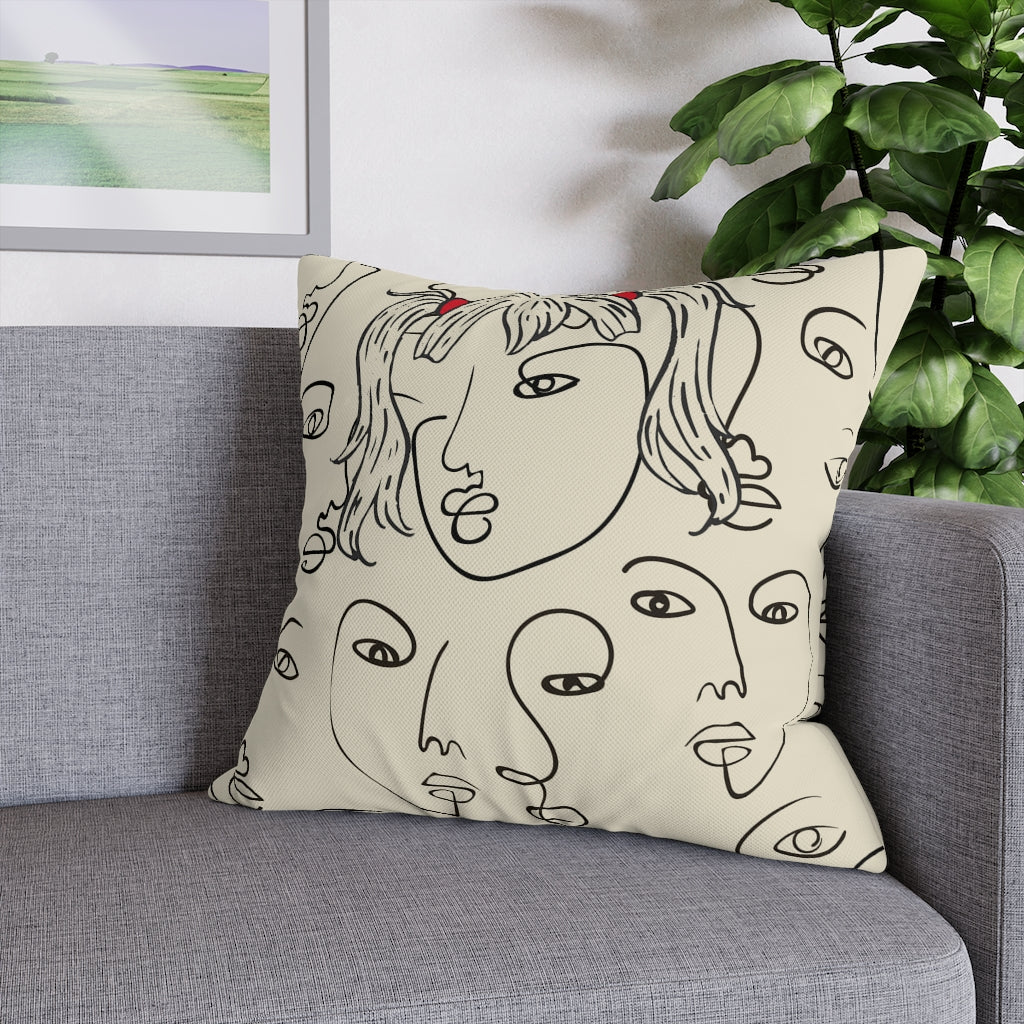 Picasso Girl Pillow Case - Throw Pillow Cover - Grandmillennial Style